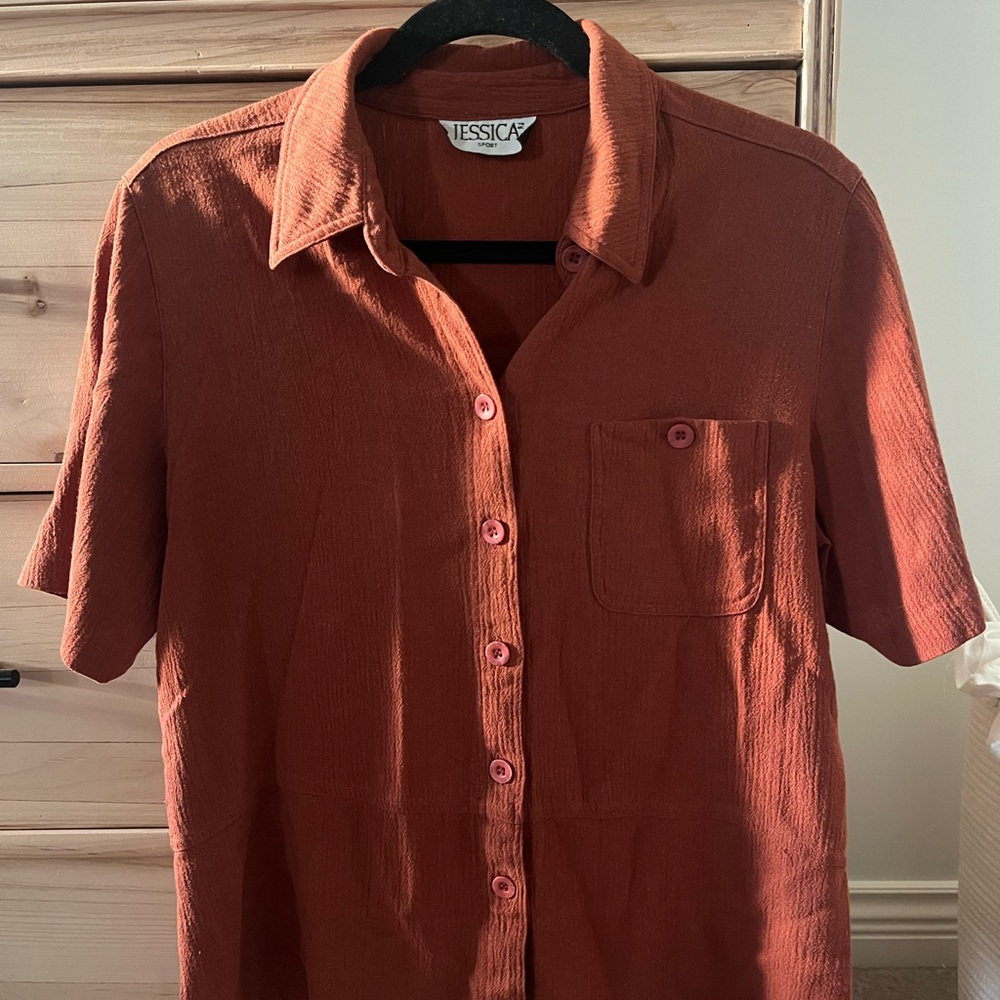 Vintage Jessica Women's Brick Button-Down Shirt